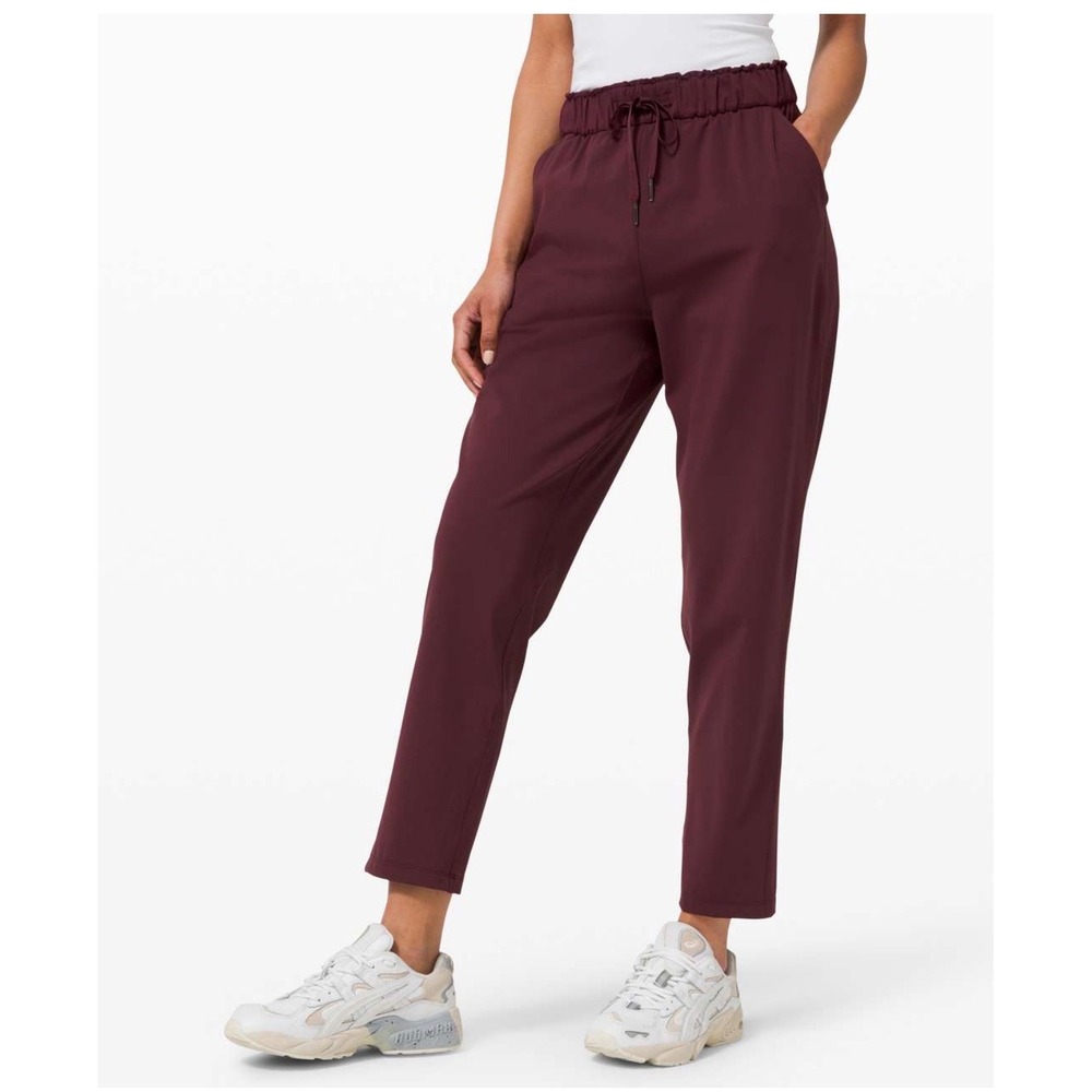 Lululemon On The Fly High Rise Pull On Cropped 7/8 Pants Stretch Travel Sz 6 - Picture 1 of 10